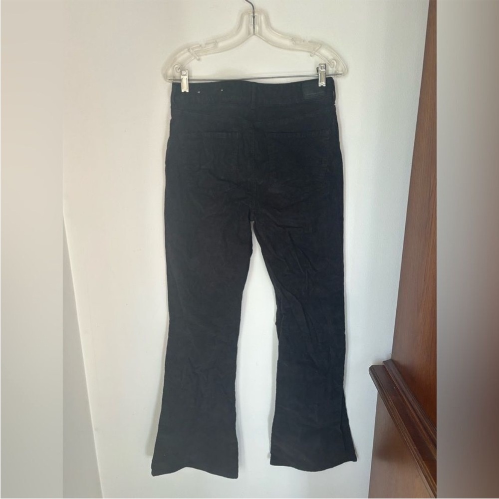 American Eagle black super hi rise flare black corduroy pants size 10L